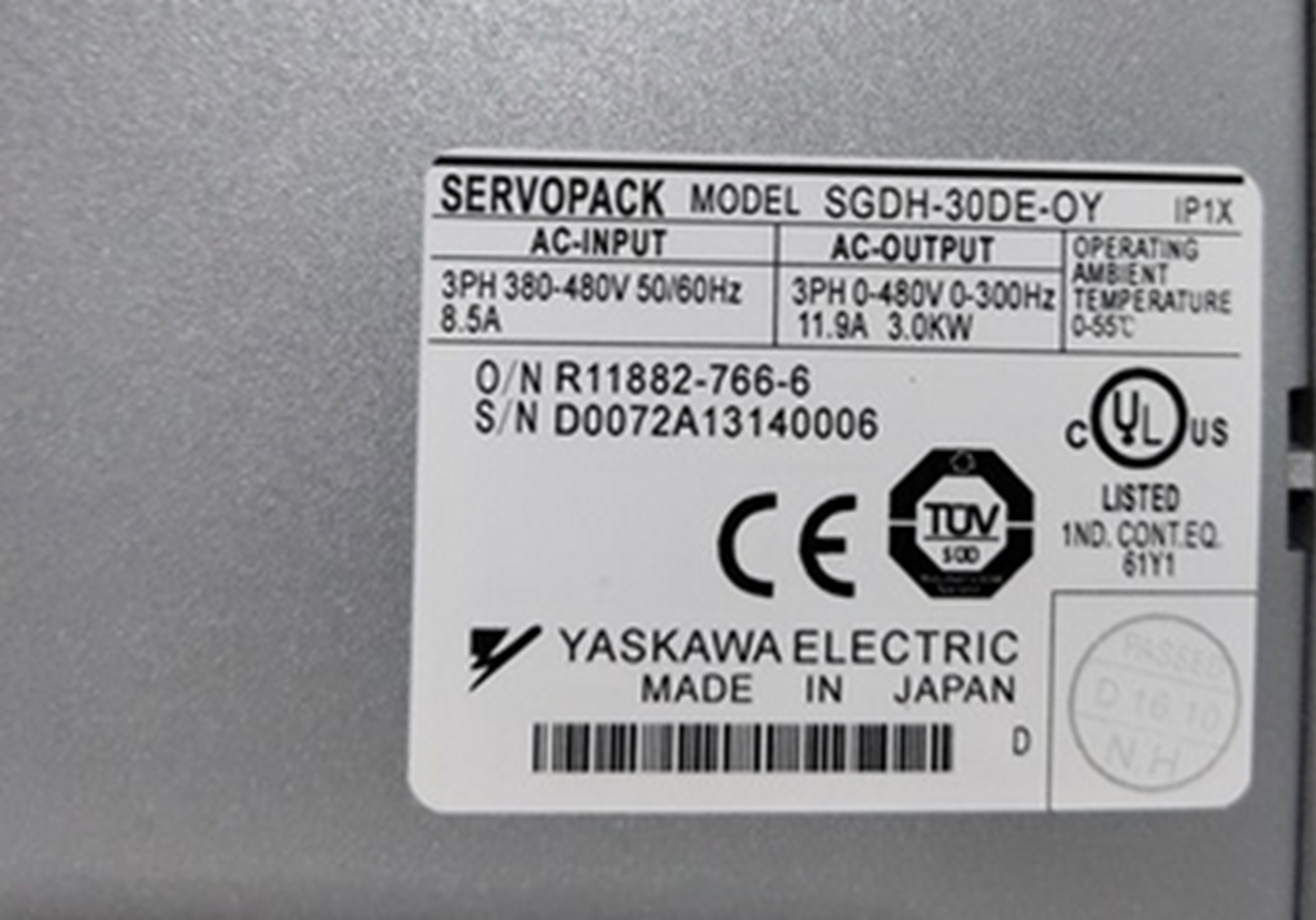 YASKAWA SGDH-30DE-OY Servo Drive - YASKAWA