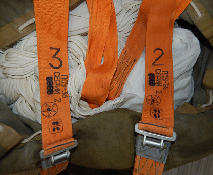 Used Soviet Russian Parachute PSU-36 Ejection Seat K-36 Orange Belt IPS-72 Harness - PARACHUTE EQUIPMENT