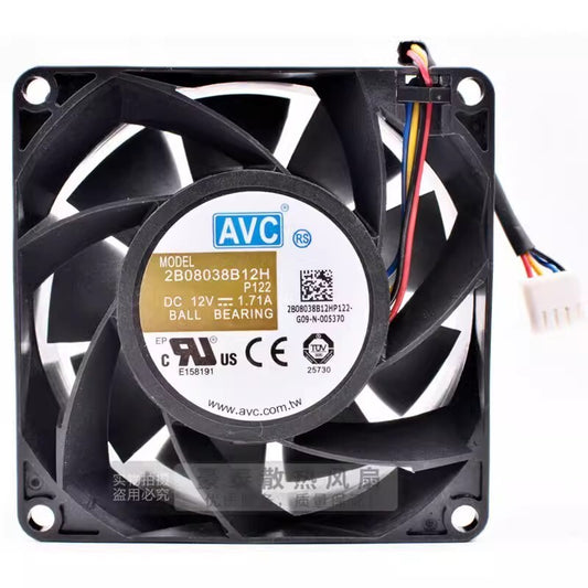 AVC 2B08038B12H 8038 DC12V 1.71A 4-Wire Server Cooling Fan