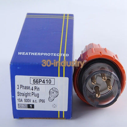 10 Pack 56so410 4 Pole Rainproof Outdoor Power Plug - 10A - KOEED