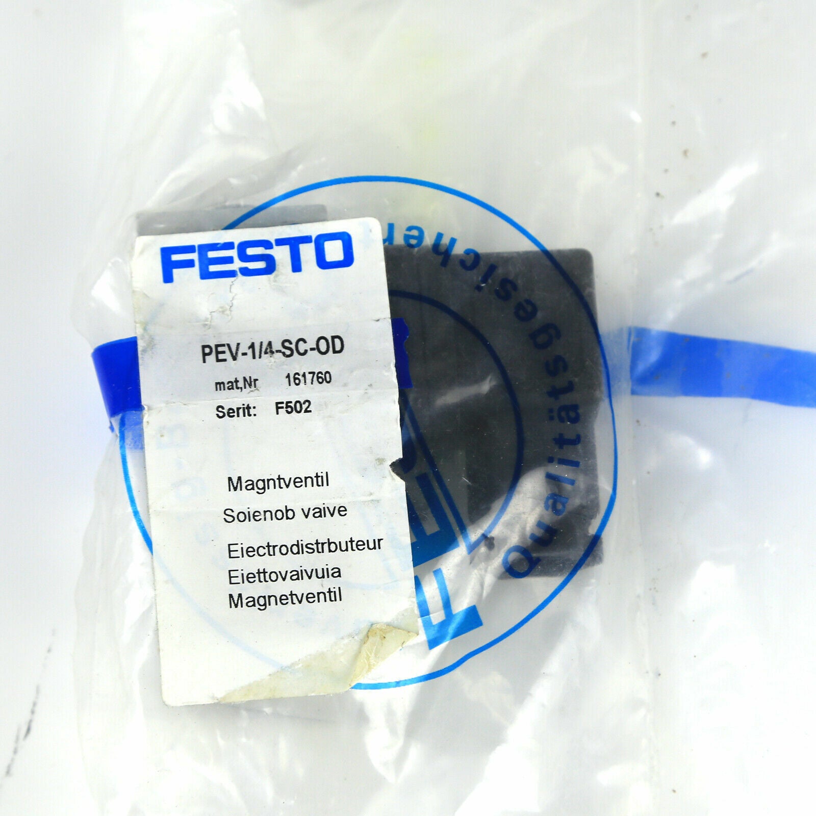 Festo Pneumatic Pressure Switch PEV-1/4-SC-OD 161760 - FESTO