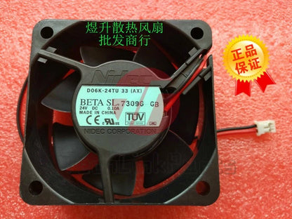 Nidec D06K-24TU 33 (AX) DC24V 0.10A 60mm 6025 frequency converter fan 2pin