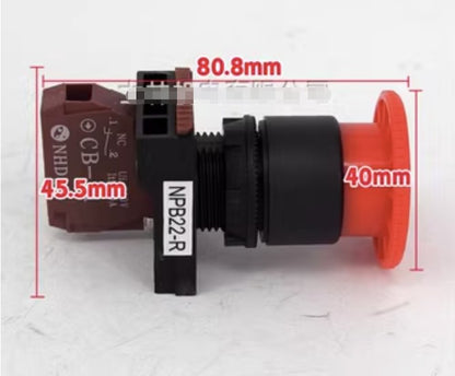 1PC FIT FOR NHD Emergency stop push button switch NPB22-R01R 22mm NC