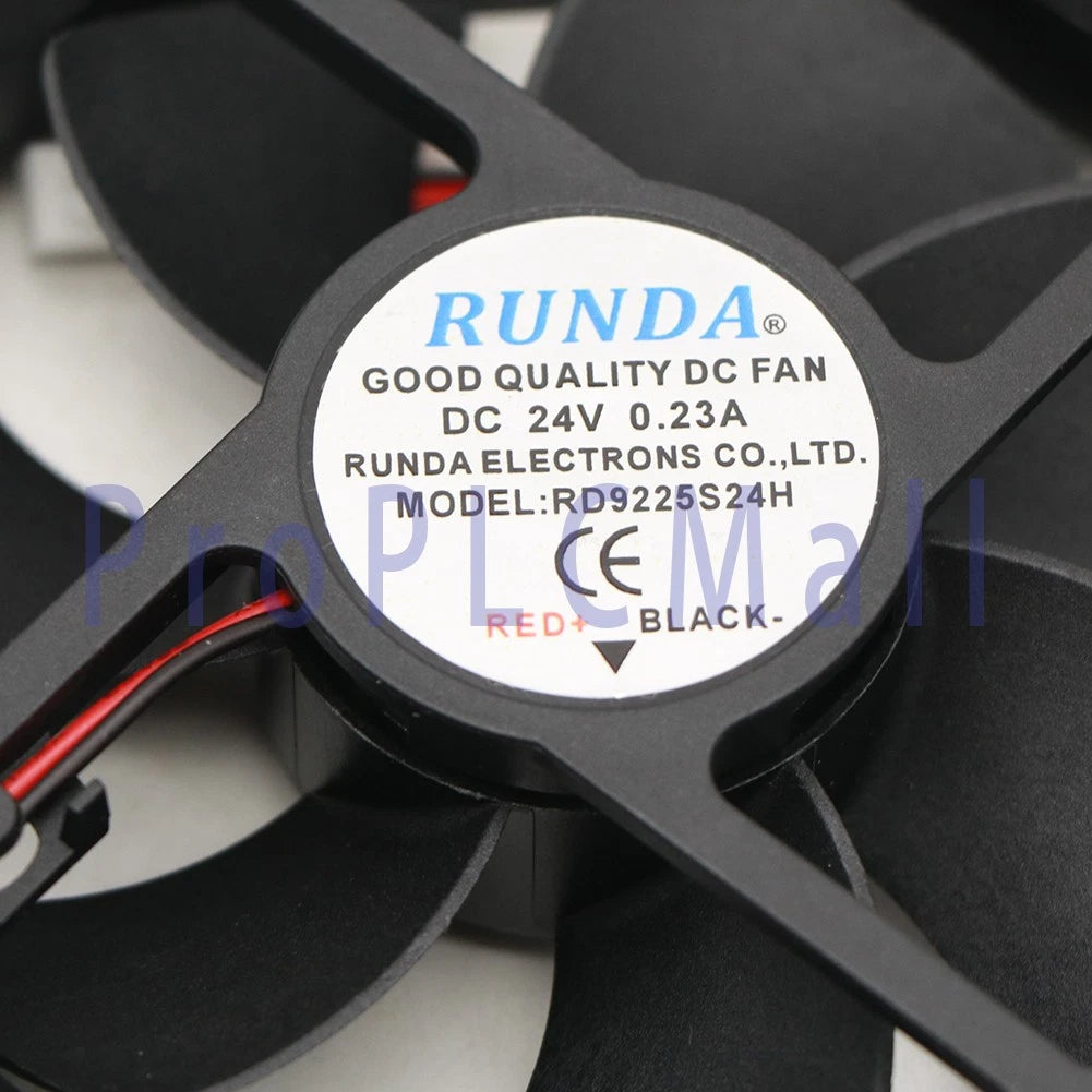 2PCS RD9225S24H RUNDA Fan DC24V 0.23A 9225 9CM 2 Wire Cooling Fan