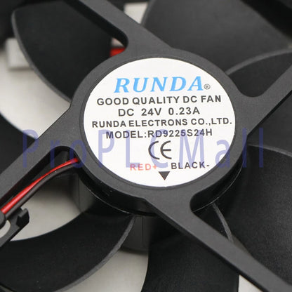 2PCS RD9225S24H RUNDA Fan DC24V 0.23A 9225 9CM 2 Wire Cooling Fan