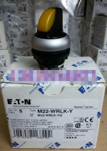 New 1PCS Eaton Moeller M22-WRLK-Y Yellow 2POS Sel. Switch - EATON MOELLER