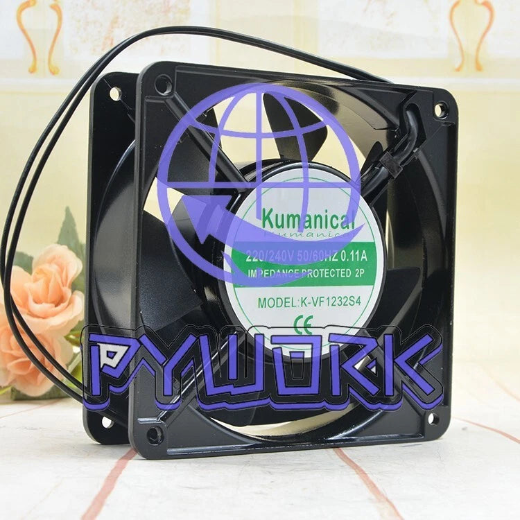 1PCS Kumanical Fan K-VF1232S4 AC220V 12038 12CM 2 Wire Aluminum frame fan