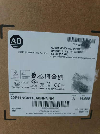 Allen-Bradley 20F11NC011 SER A 753 AC Drive New - ALLEN-BRADLEY
