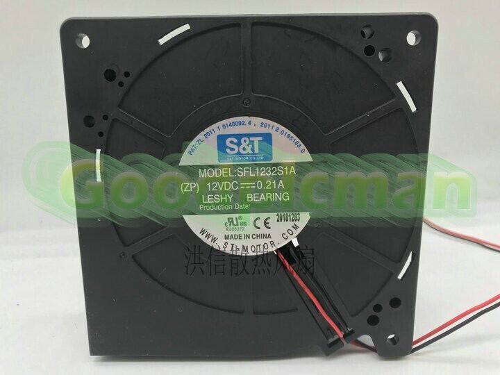 1 pcs S&T Turbo Blower SFL1232S1A DC12V 0.21A 12032 12CM 2 pin cooling fan