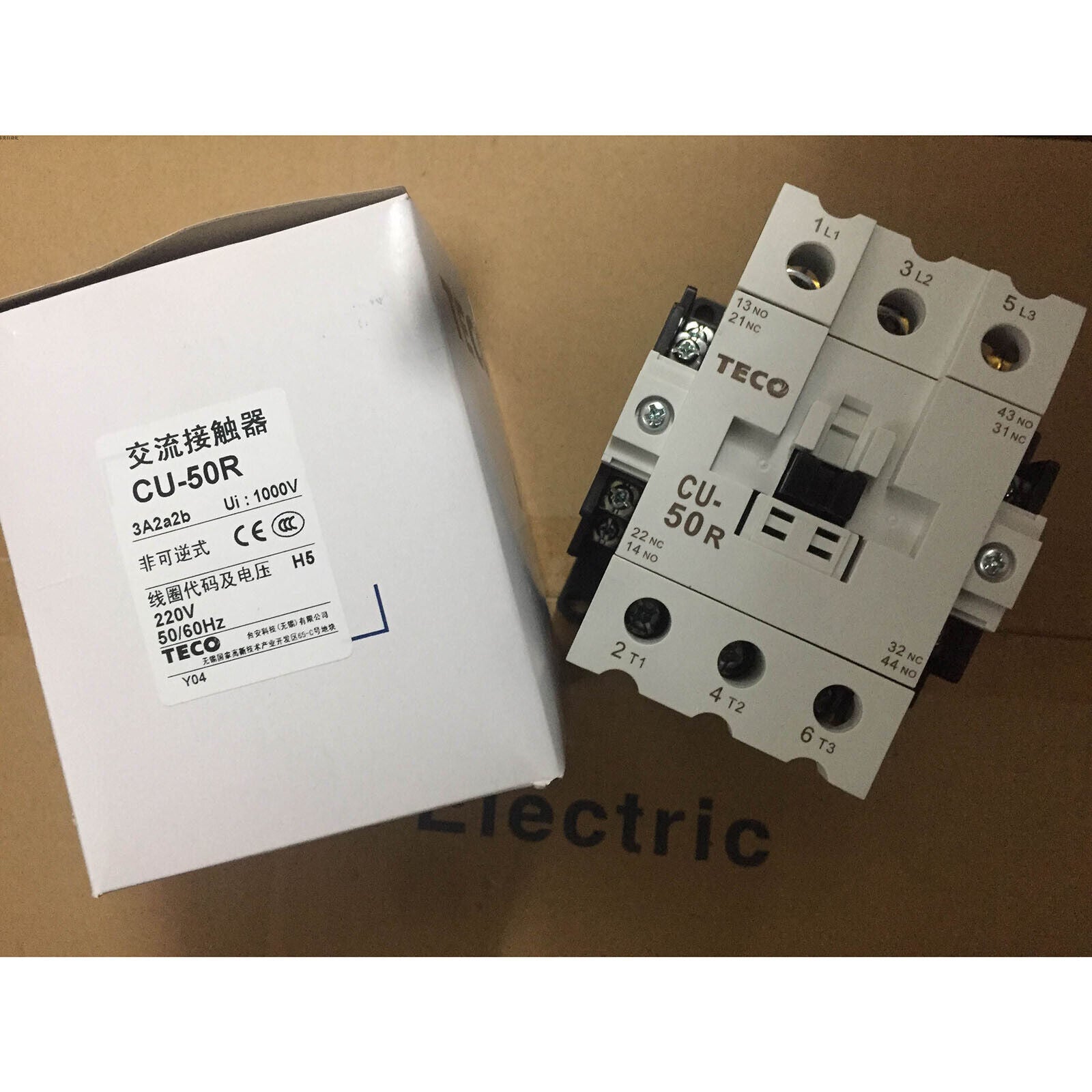 new 1PCS  TECO CU-50R 220V 3A2a2b AC CONTACTOR IN