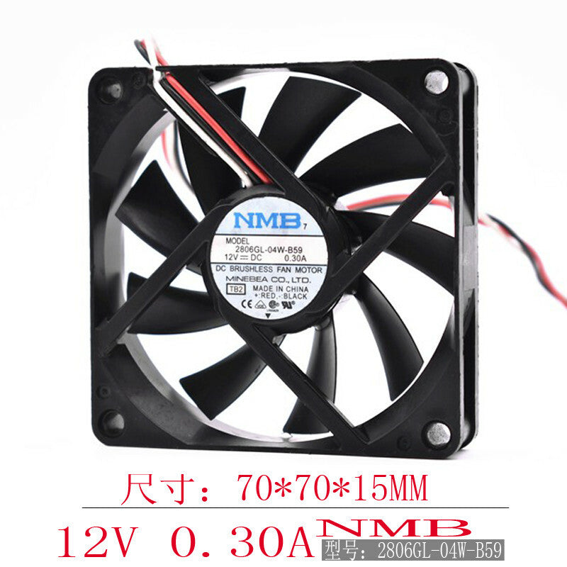 new NMB 2806GL-04W-B59 Fan 70*70*15mm 12V 0.3A 3pin