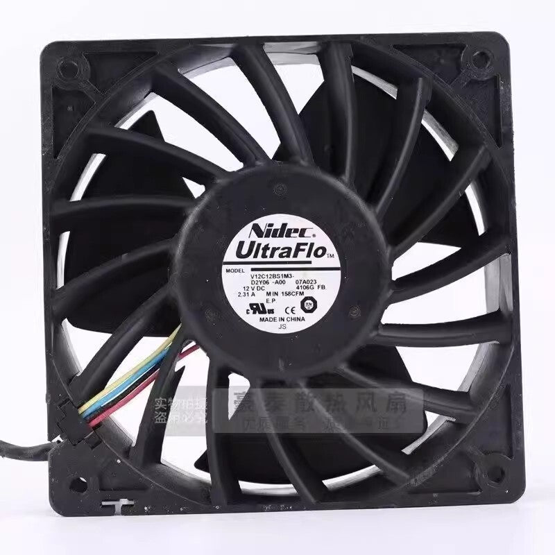 NIDEC V12C12BS1M3-07A02 12032 DC12V 2.31A 12CM 4-Wire Silent Cooling Fan