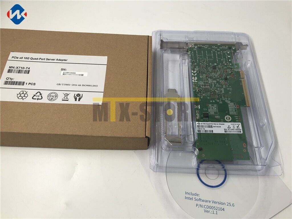 new 1PCS Dell Intel X710-T4 Ethernet Converged Network Adapter X710T4 - DELL