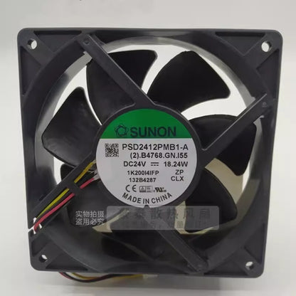 SUNON PSD2412PMB1-A 12038 DC24V 18.24W 12CM 3-Wire Inverter Cooling Fan