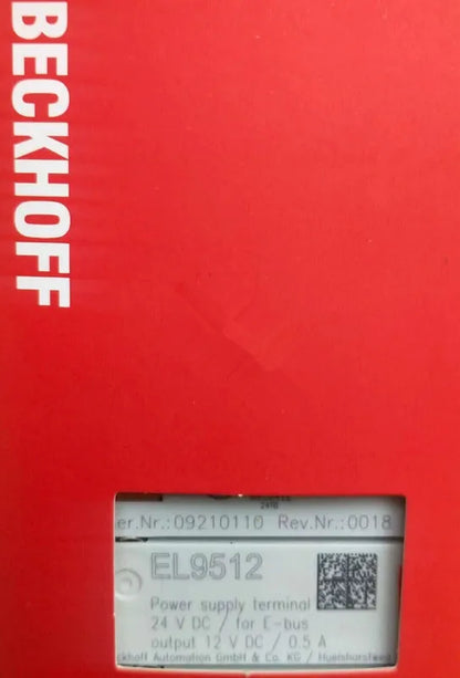 Beckhoff EL9512 Power Supply Terminal 12VDC MFGD - BECKHOFF