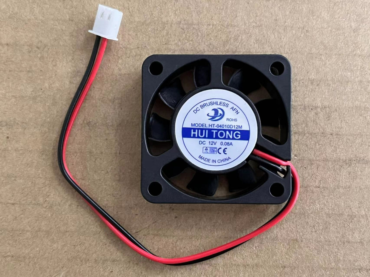 new 1PC HUI TONG HT-04010D12M 12V 0.08A 4CM 2-wire cooling fan