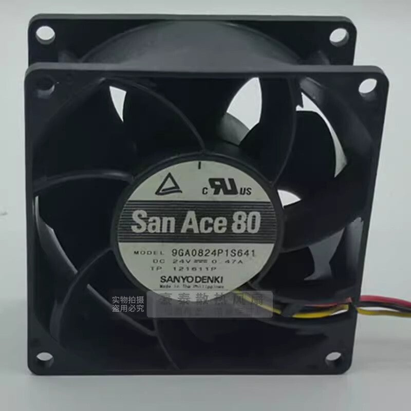 Sanyo 9GA0824P1S651 DC24V 0.47A 80*80*38MM 4-Wire Inverter Cooling Fan