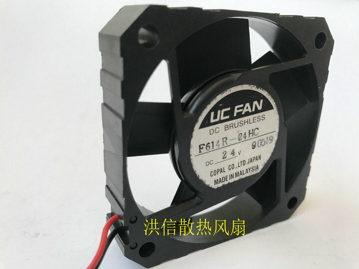 1pcs UC FAN F614R-24 HC DC24V 2-wire 6CM 60*15MM Inverter Cooling Fan