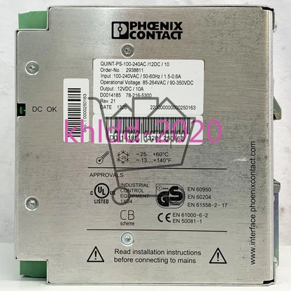 1Pcs Phoenix Contact QUINT-PS-100-240AC/12DC/10 power supply 2938811