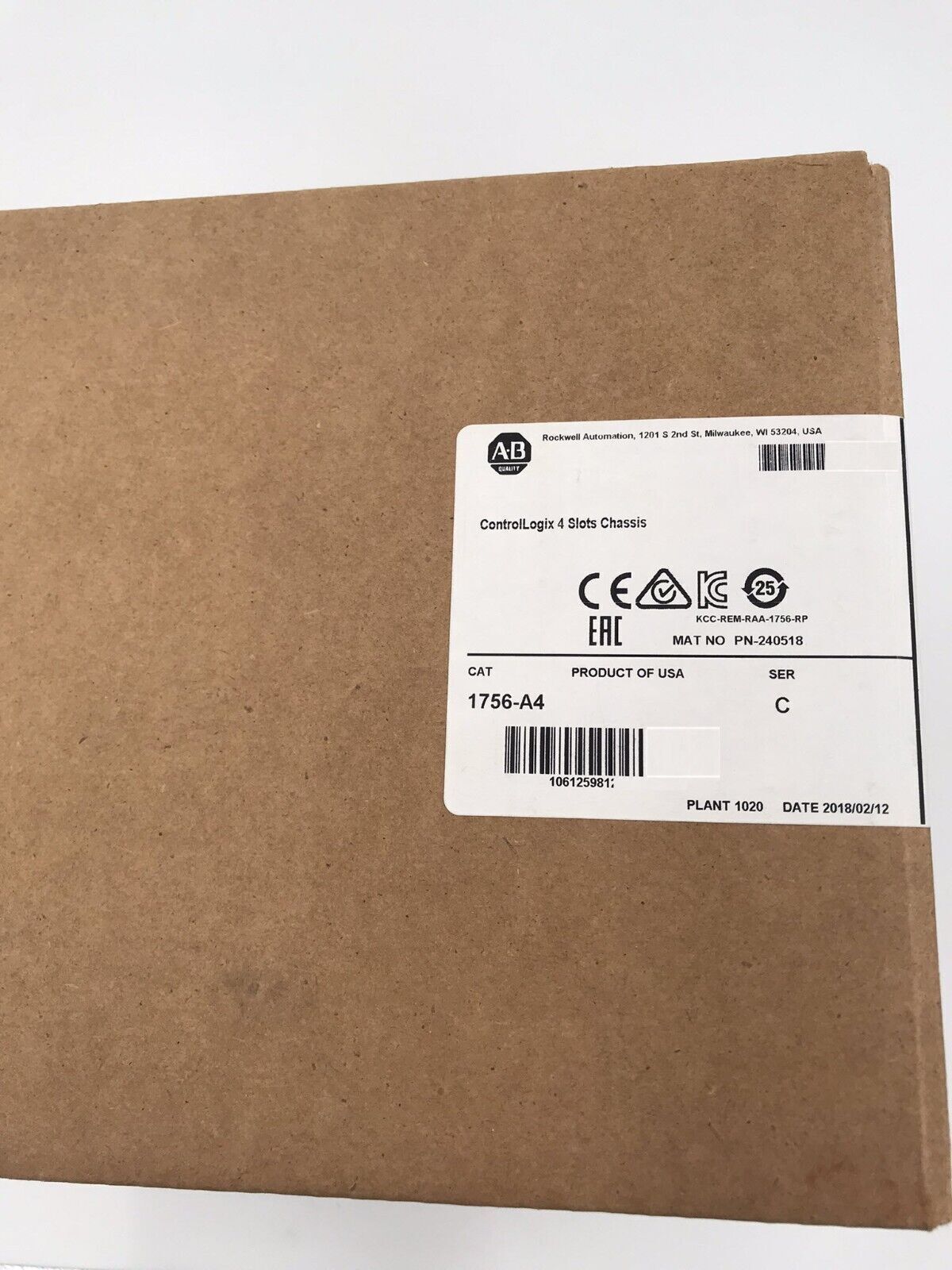 Allen-Bradley 1756-A4 SER C ControlLogix 4 Slots Chassis - ALLEN-BRADLEY