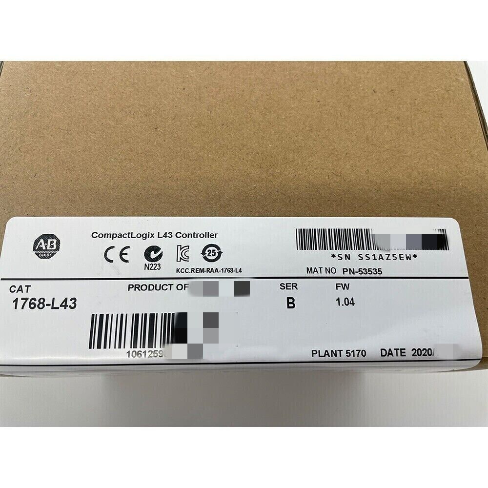 NEW Factory Sealed 1768-L43 AB 1768L43 CompactLogix L43 Controller Ser C FW 1.05 Compact Logix Controller L43 AB - COMPACT LOGIX