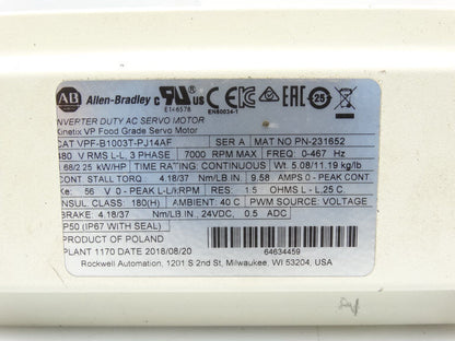 ALLEN BRADLEY VPF-B1003T-PJ14AF - ALLEN BRADLEY