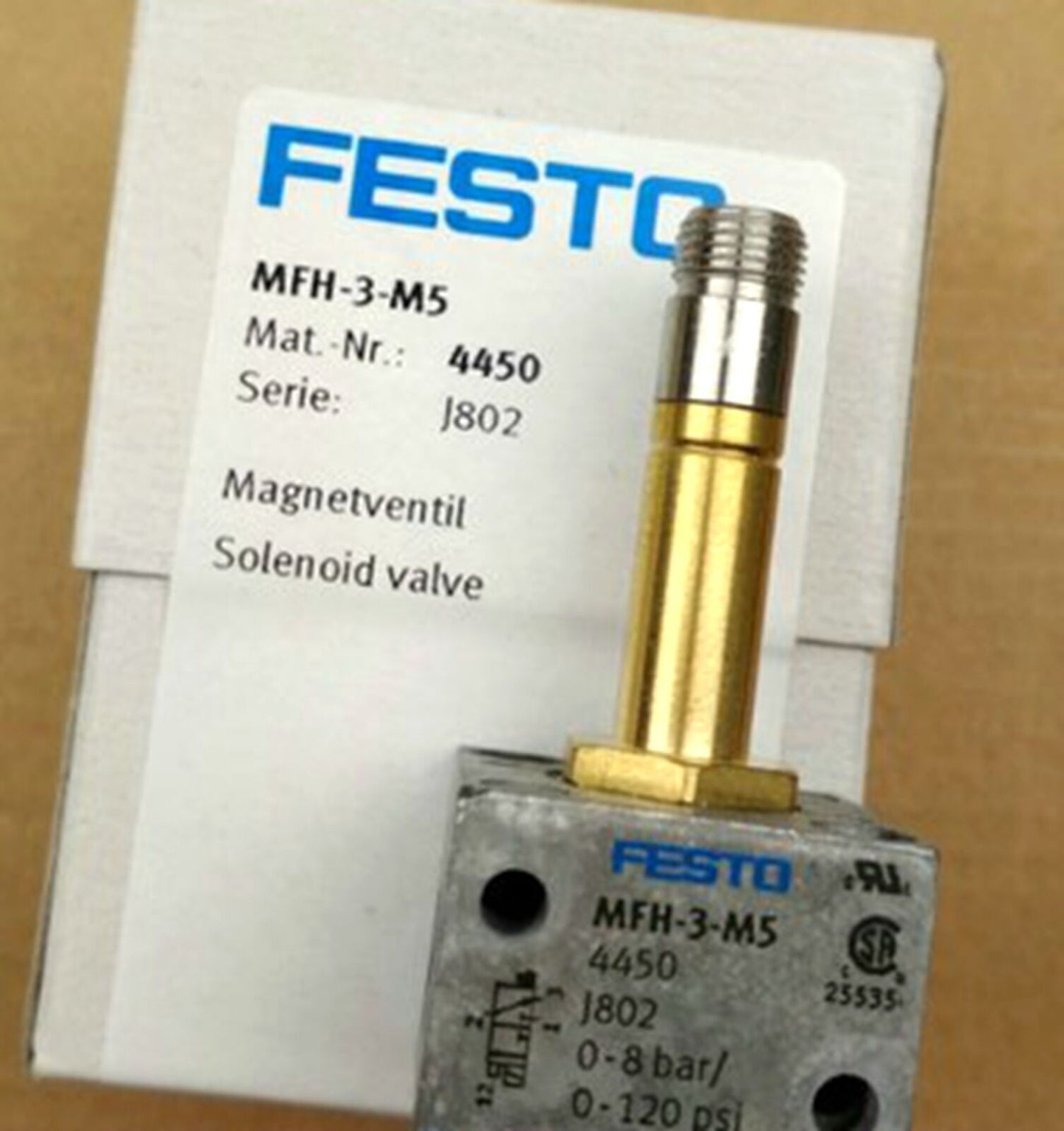 NEW FESTO MFH-3-M5 4450 Solenoid Valve - FESTO