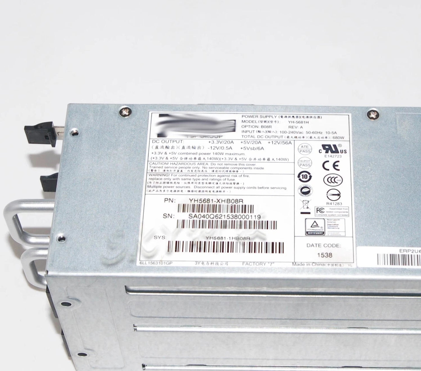 1PCS YM-5681H Server Redundant Power Supply 680W