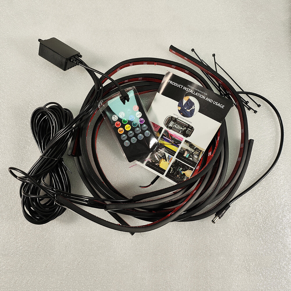 RGB Car Underglow Light Strip Underbody System Neon Light Kit
