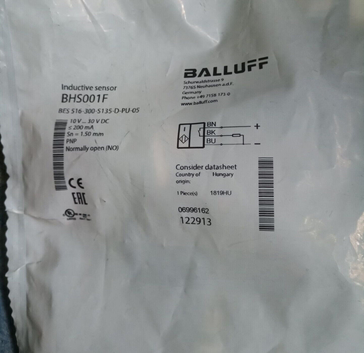 new 1PC  BALLUFF BES 516-300-S135-D-PU-05 Proximity switch BALLUFF