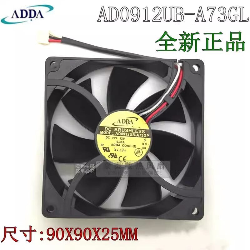 ADDA AD0912UB-A73GP 9025 DC12V 0.46A 90*90*25MM 3-Pin Silent Cooling Fan