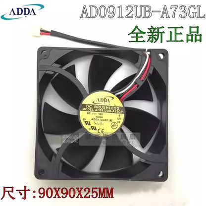 ADDA AD0912UB-A73GP 9025 DC12V 0.46A 90*90*25MM 3-Pin Silent Cooling Fan