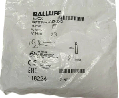 BALLUFF BAW M18MG-UAC80F-S04G Inductive Distance Sensor | High-Precision Distance Measurement Device - BALLUFF