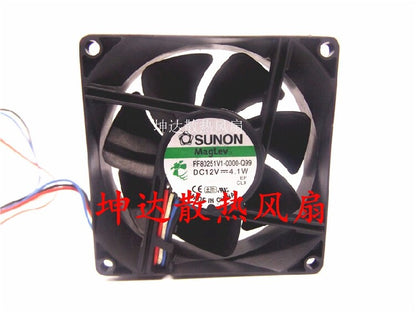 1pcs SUNON PF80251V1-0000-Q99 12v 4.1W 8025 4-wire cooling fan