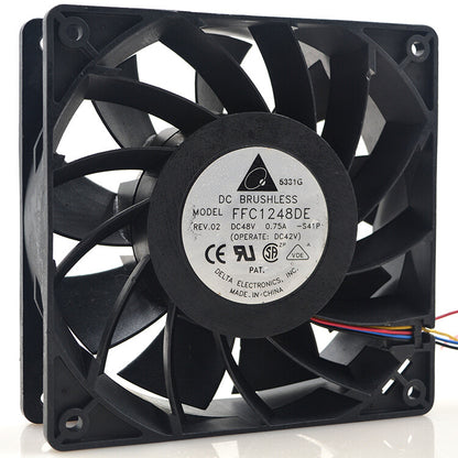 1pcs Delta FFC1248DE 12038 12CM 120mm 48V 0.75A 4-wire double ball fan