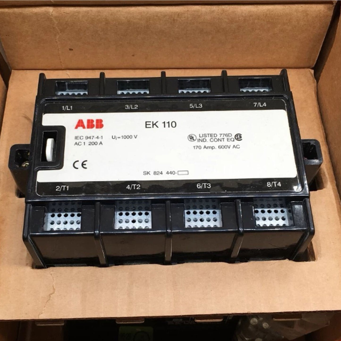 new EK110 ABB Contactor 170A 24VDC Coil - ABB