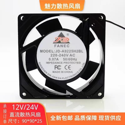 FANEC JD-A9225H2BL AC220V-240V 0.07A High Airflow Cooling Fan