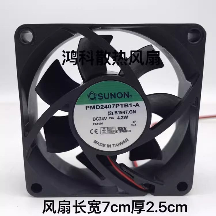 SUNON PMD2407PTB1-A 7025 DC24V 4.3W 7CM 3-Wire Ball Inverter Cooling Fan