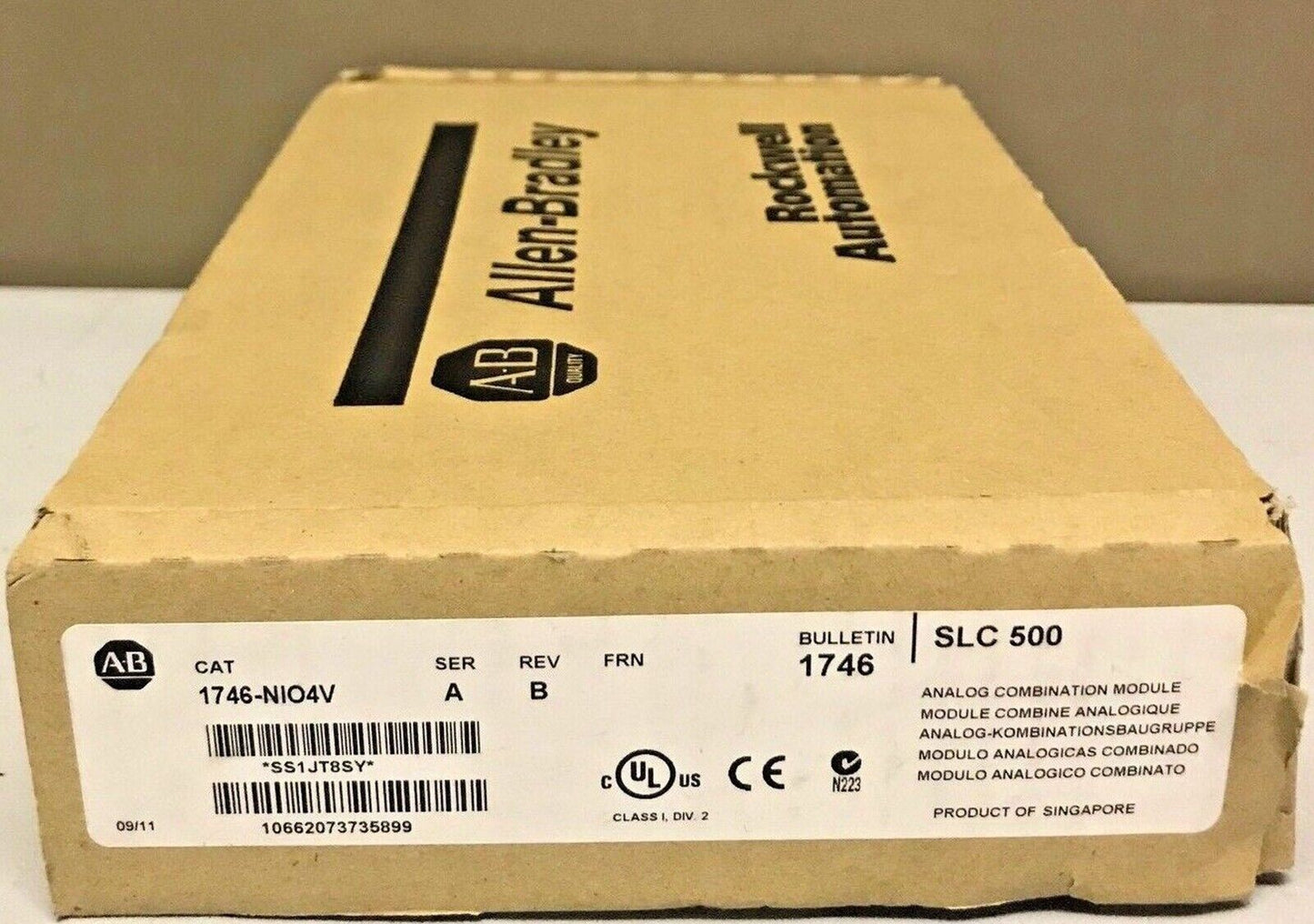 Factory Sealed AB 1746-NIO4V SER A SLC 500 Analog Output Module - NIO4V