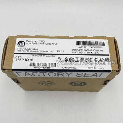 AB 1769-IQ16 CompactLogix 16 Pt 24VDC INPUT Module - New Factory Sealed - COMPACTLOGIX