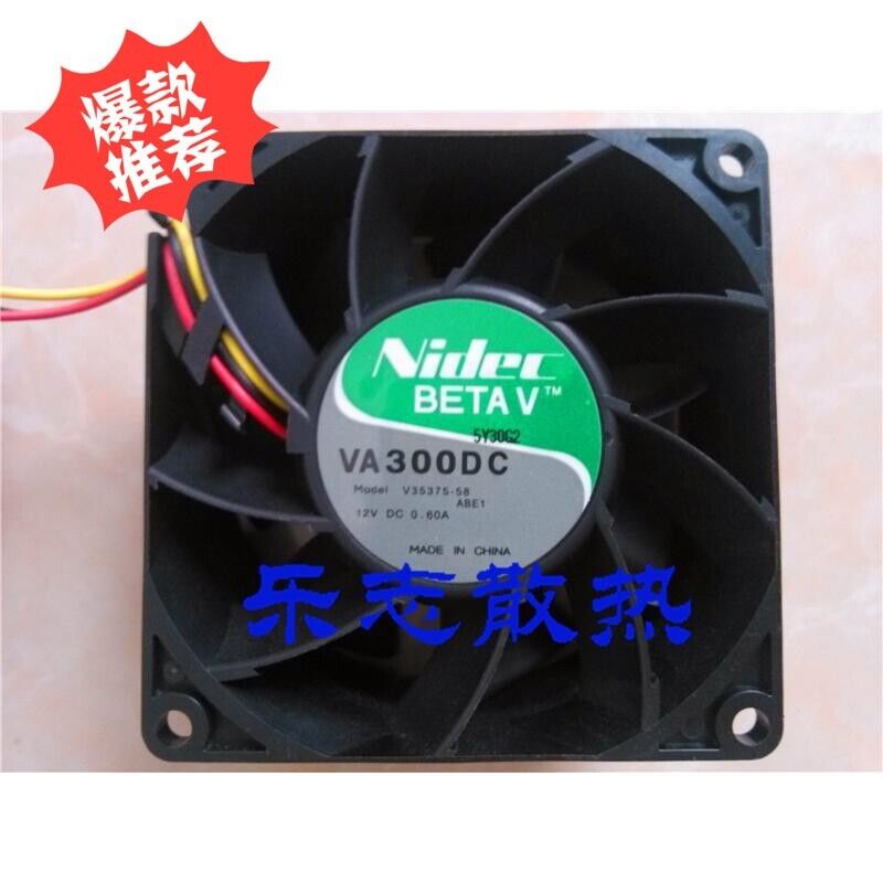 new Nidec VA300DC V35375-58 DC12V 0.60A 8CM 3-Wire Inverter Cooling Fan