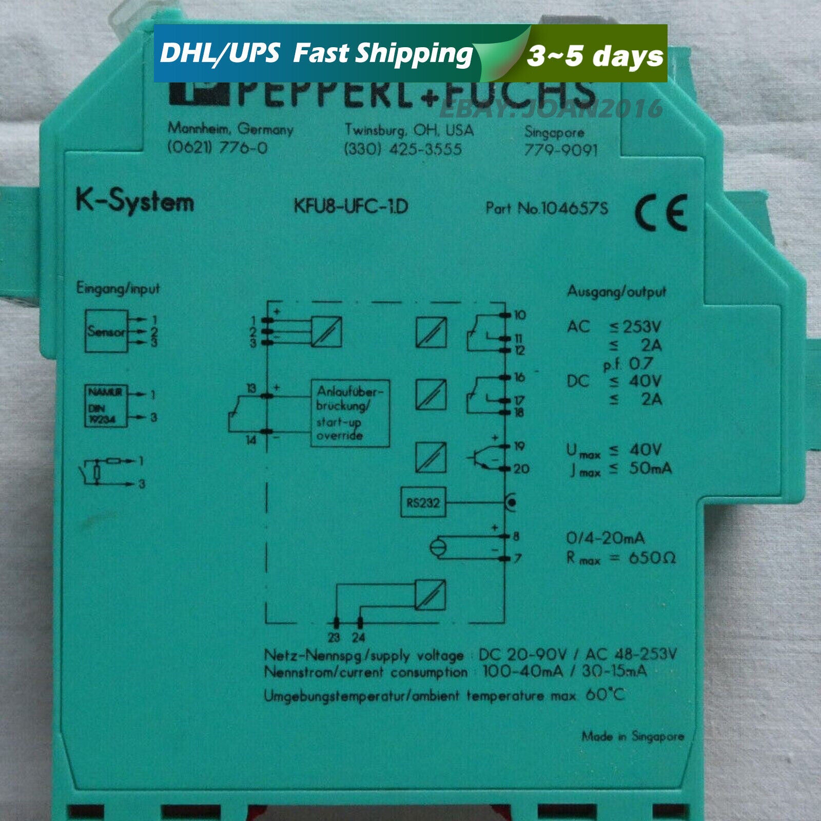 new Pepperl+Fuchs    KFU8-UFC-1.D    signal isolator safety barrier