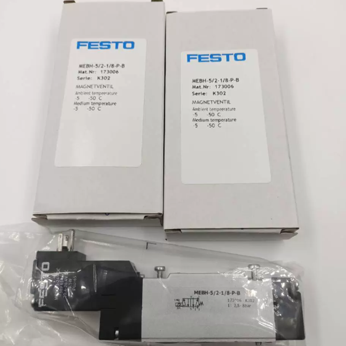 new  FESTO MEBH-5-2-1-8-P-B 173006 Solenoid Valve