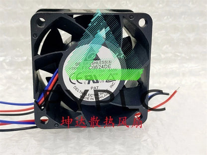 1 PCS Delta Fan FFC0624DE DC24V 1.25A 6038 6CM 3 WIRE large air volume fan