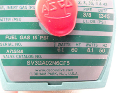 ASCO SV311A02N6CF VALVE - ASCO