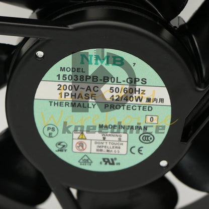 NMB 15038PB-B0L-GPS 200V 42/40W High Temperature Equipment Fan#QW