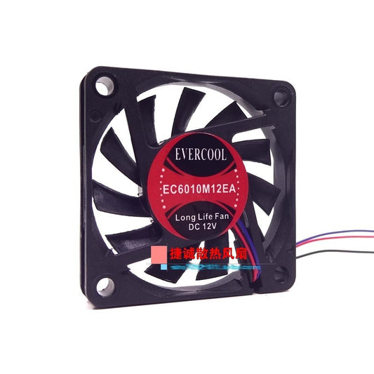 EVERCOOL EC6010M12EA 12V 6010 6CM 3-wire Dual Ball Case Cooling Fan