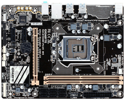 used Gigabyte GA-X150M-PLUS WS LGA 1151 Socket Intel C232 DDR4 Motherboard - GIGABYTE