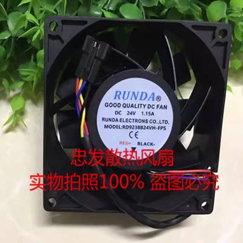 RUNDA RD9238B24VH-FPS DC24V 1.15A 4-Wire Inverter Cooling Fan
