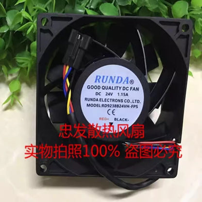 RUNDA RD9238B24VH-FPS DC24V 1.15A 4-Wire Inverter Cooling Fan